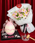 Combo trứng 20cm + bó hoa tulip